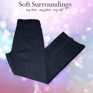 Soft Surroundings Soft Essential Pull On Ponte Bootcut Pants Black L